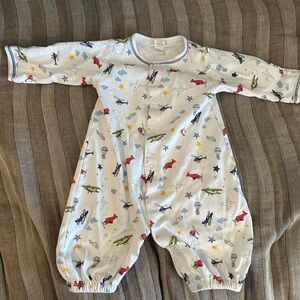 Kissy Kissy White One Piece with Colorful Airplane Print